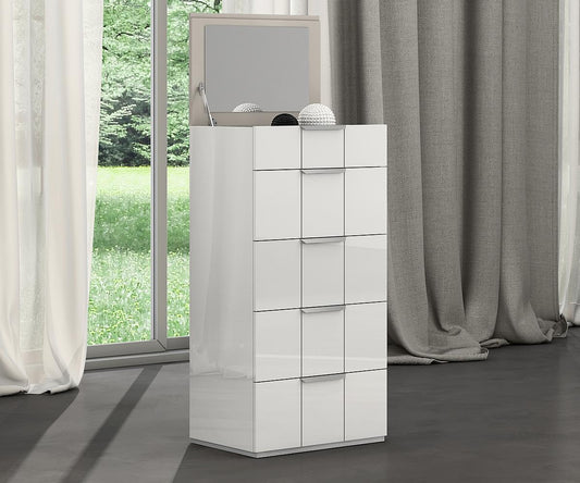 Harvey Modern Two-Tone Bedroom Set: LED Headboard, Wireless Charging Nightstand