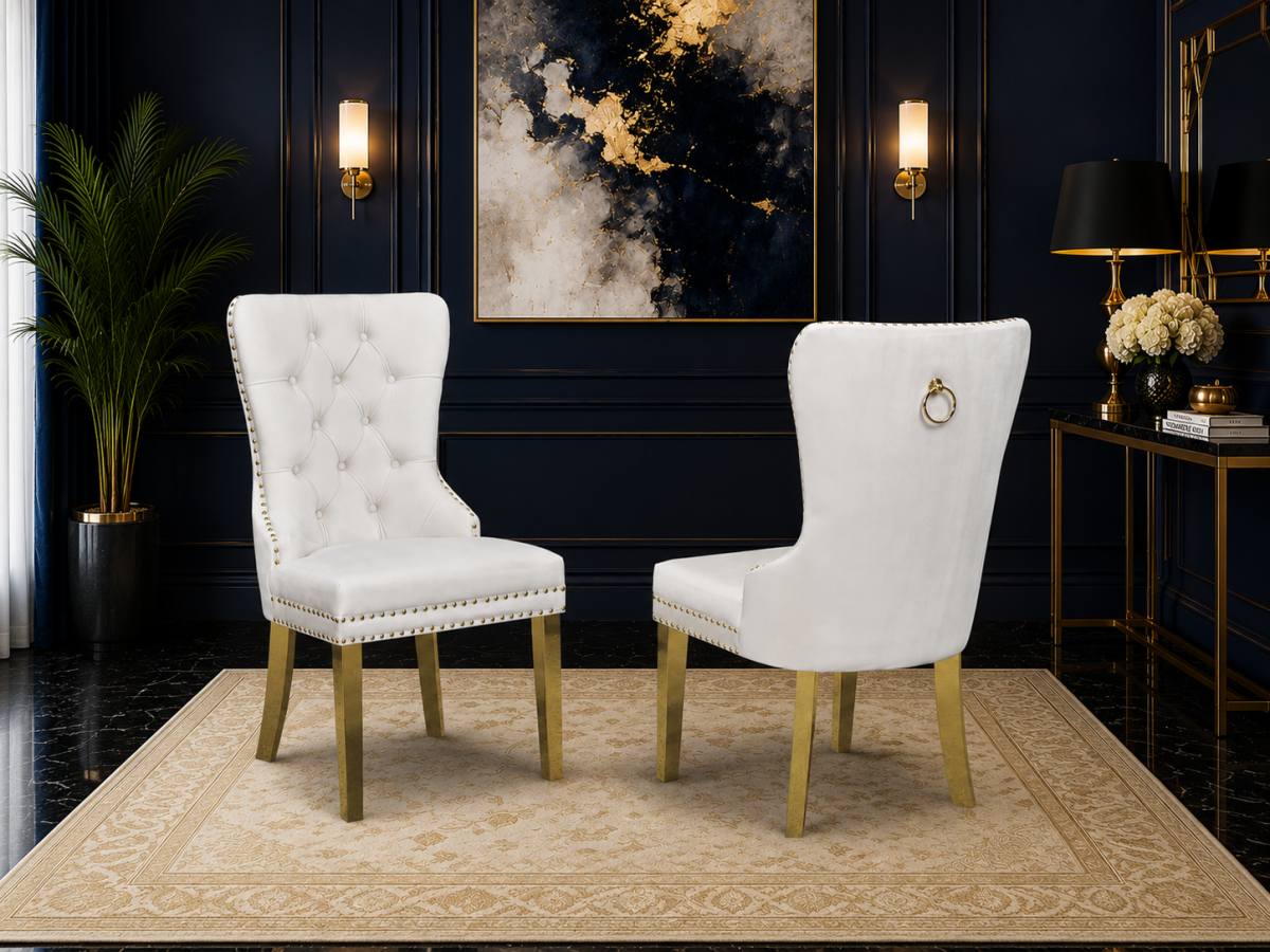 Titus T257 Modern Linen Dining Chair Set