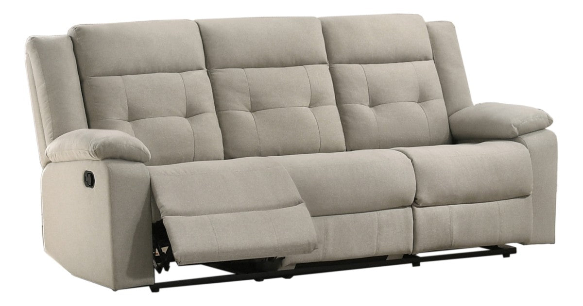 Tufted Linen Recliner Sofa – Beige