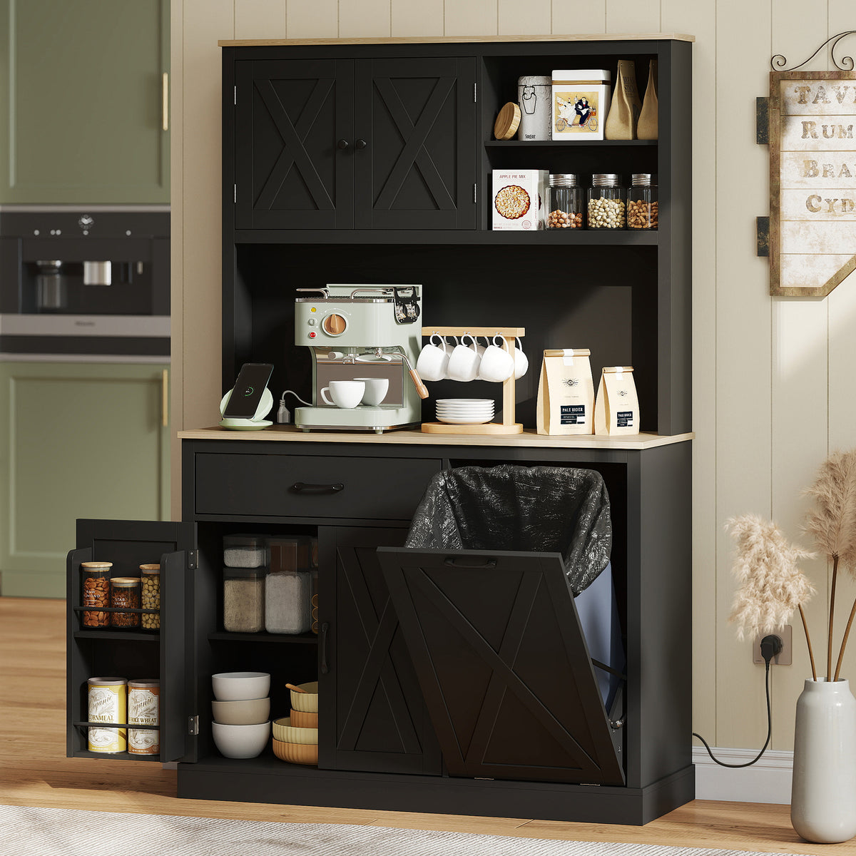 Pantry Cabinet with Charging Station – 44"W x 69"H