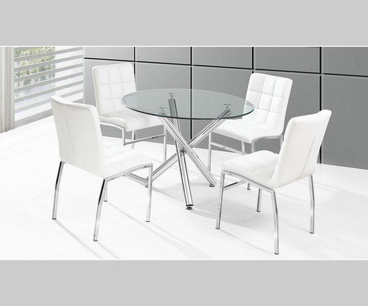 Weston Tufted Faux Leather Dining Chairs, Set of 4 – White