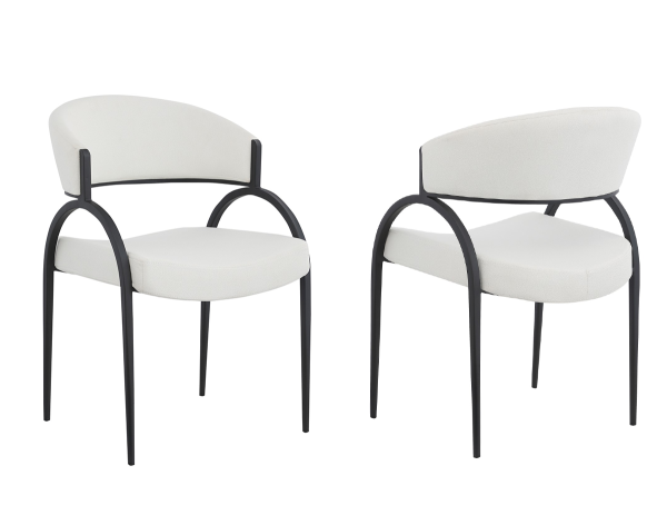 Brassex Dining Chair Set Of 2 Cream/Black