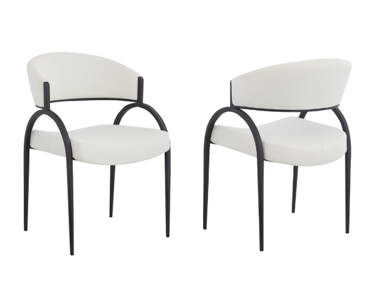 Brassex Dining Chair Set Of 2 Cream/Black