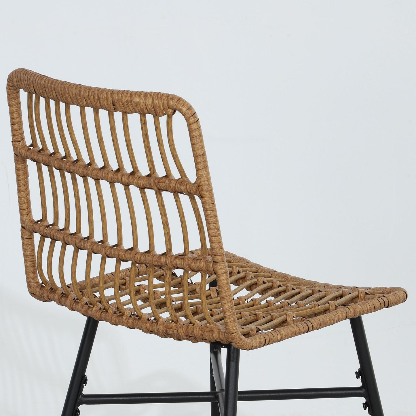 HOMCOM Modern Rattan Counter Height Bar Stools Set of 2, Brown