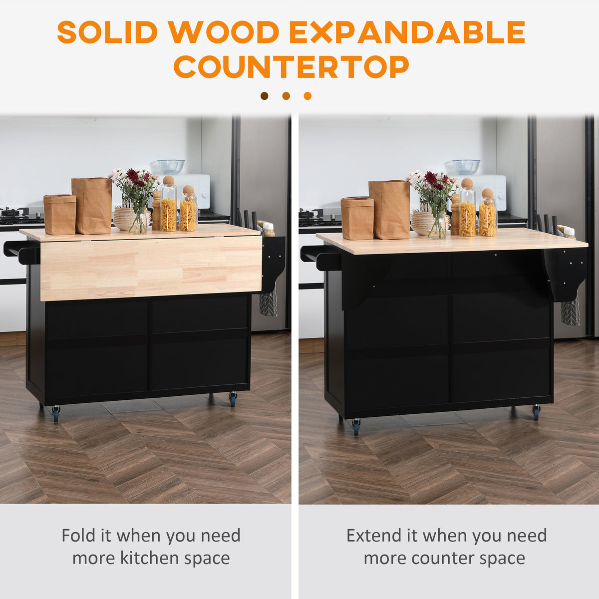 Kitchen Island with Storage – 58"W x 37"H