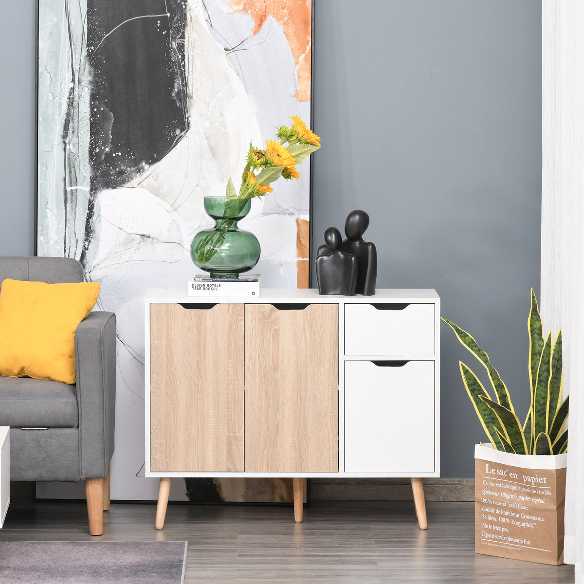 35" Sideboard Storage Cabinet with Drawer