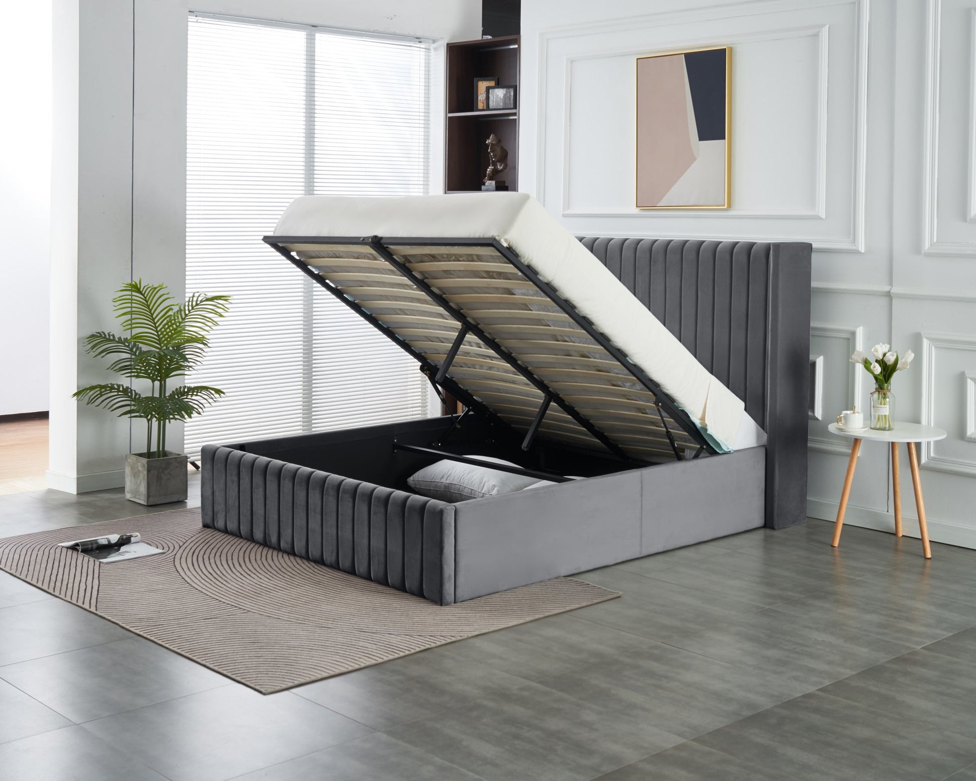 Allure Lift-Up Storage Bed Grey