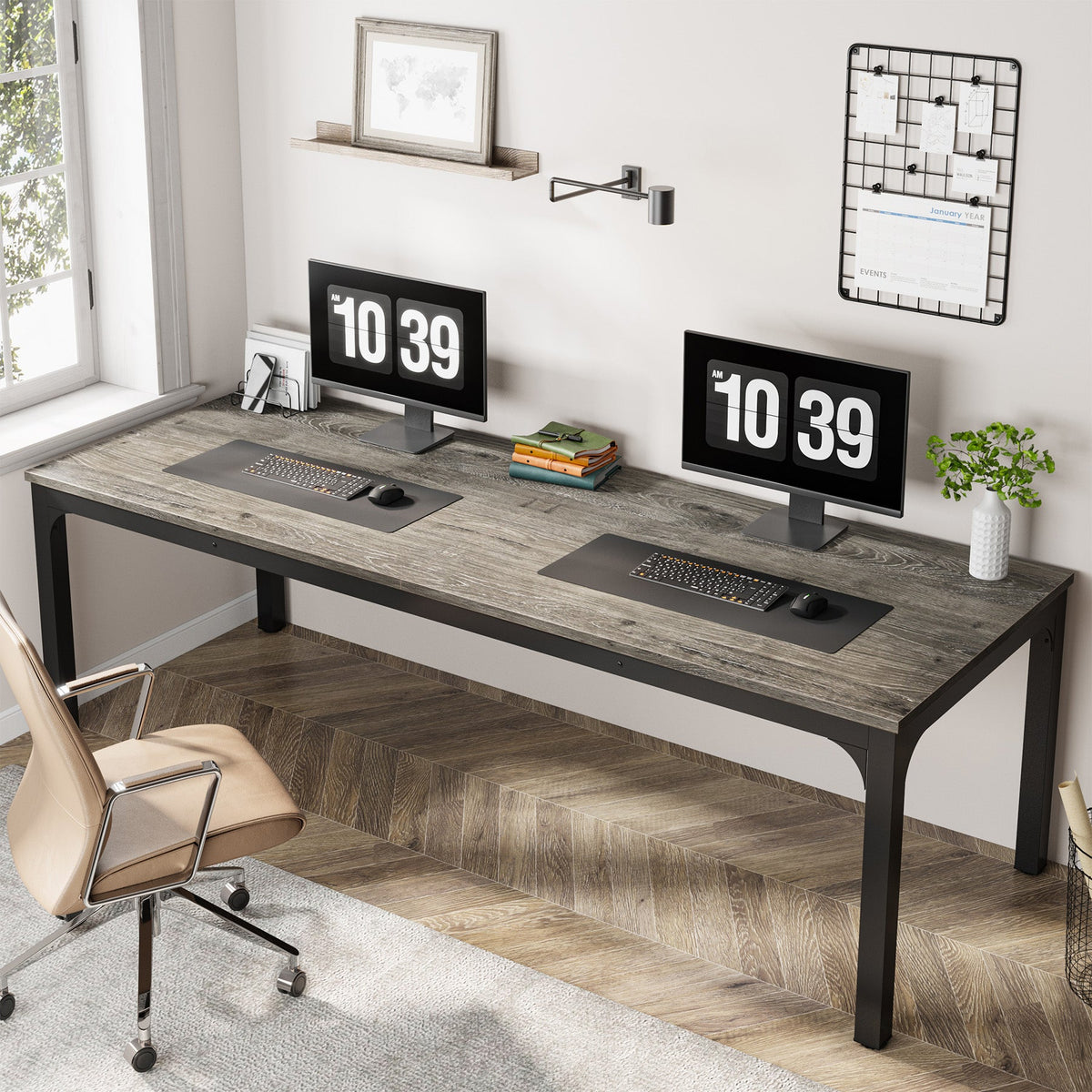 Rectangle Executive Desk, 78.7" Computer Desk 6FT Conference Table