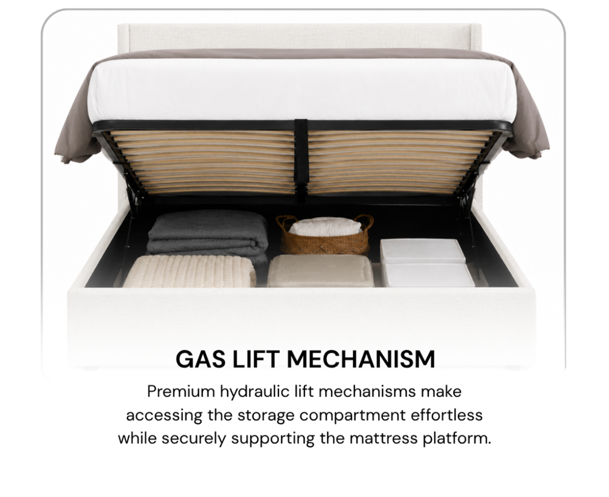 Titus T2160 Modern Tufted Linen Storage Platform Bed Frame