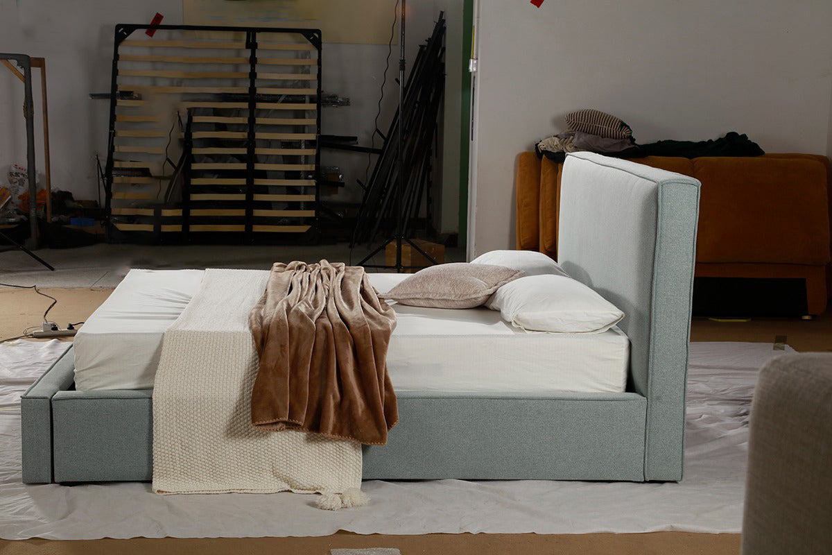 Upholstered Solid Wood Storage Bed