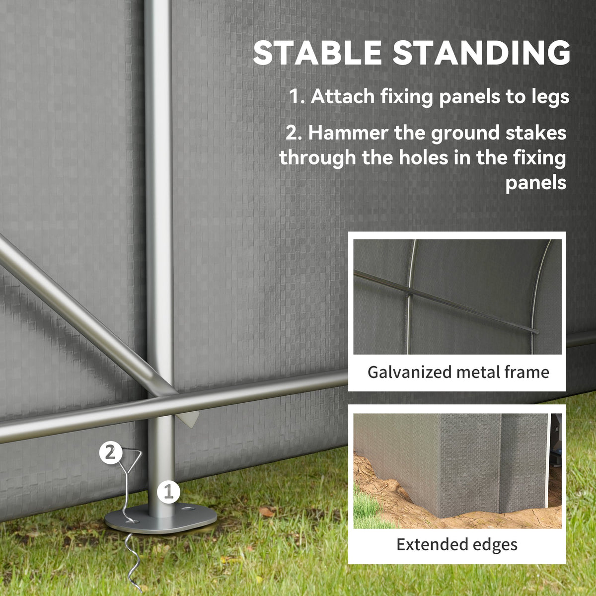 5' x 8' Outdoor Storage Shed, Heavy Duty Galvanized Steel Portable Shed for Bike, Motorcycle, Garden Tools