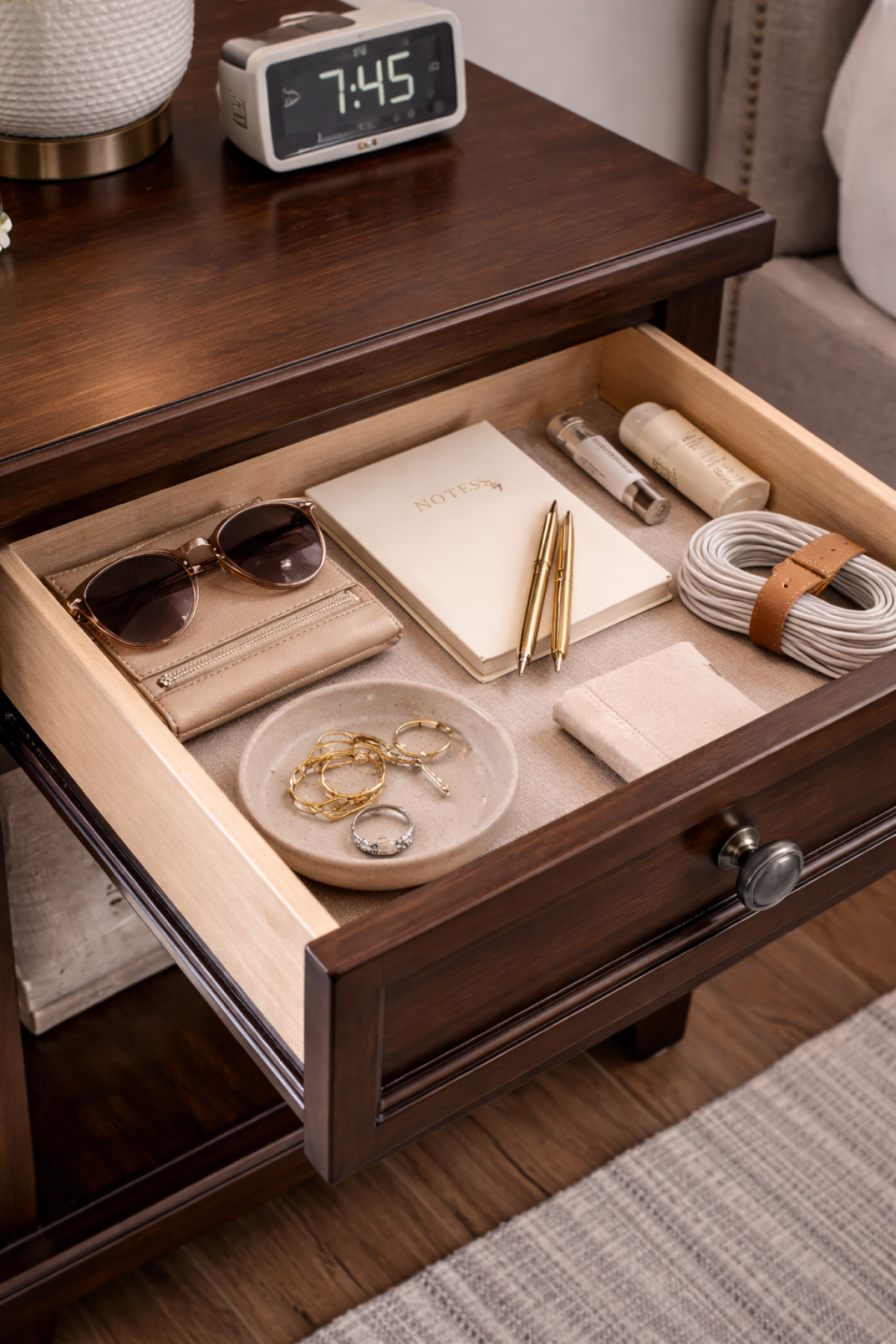 Solid Wood End Table – Espresso