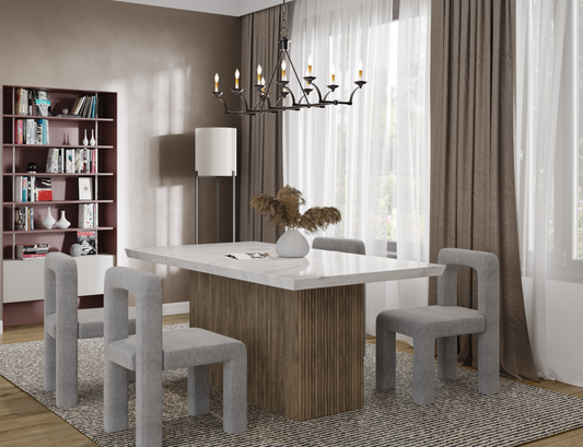 Marble Dining Table – Grey Wash