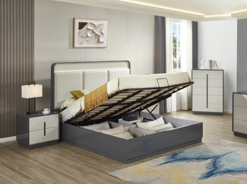 Lotus Modern Lift-Top Bedroom Set
