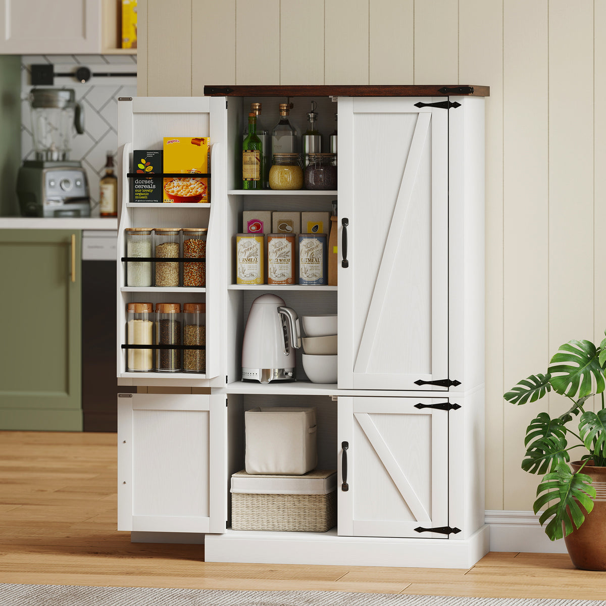 Kitchen Storage Cabinet with Adjustable Shelves – 30"W x 54"H