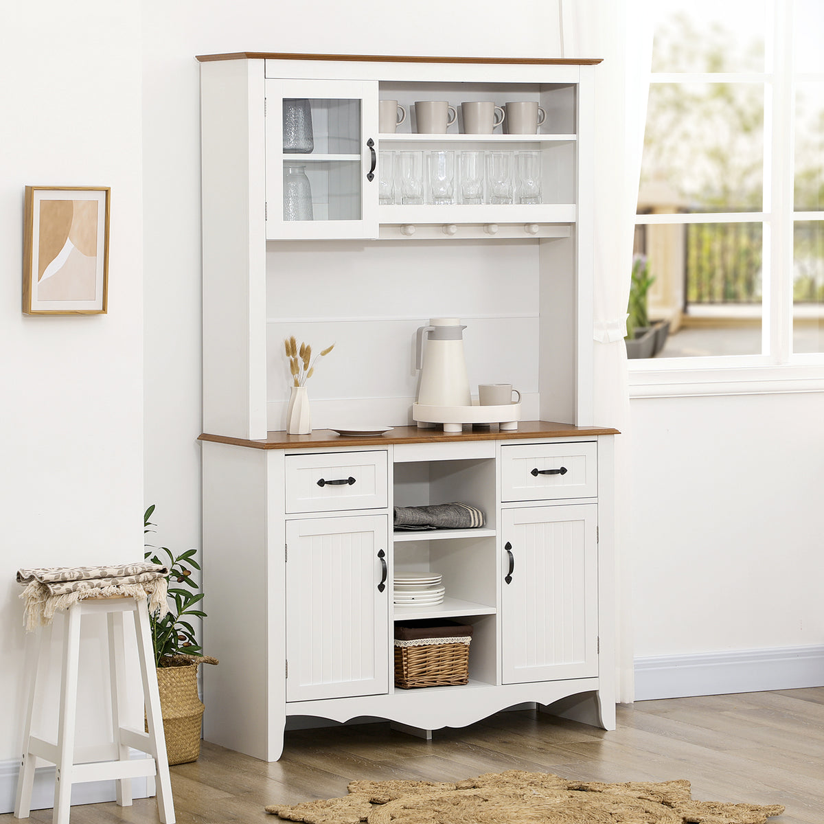 Kitchen Buffet with Hutch – 42"W x 71"H