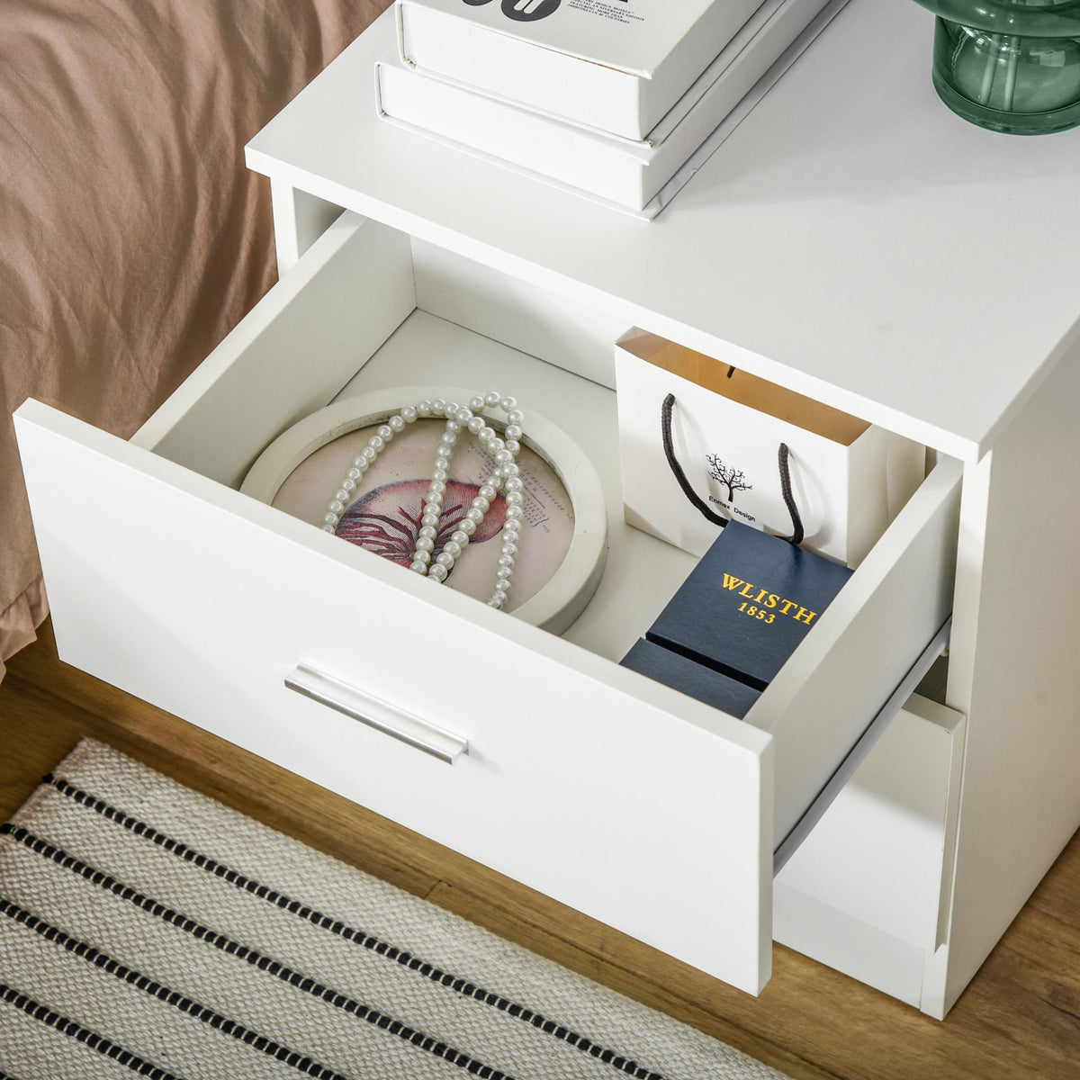 Modern 2-Drawer Nightstand – 18"W x 19"H