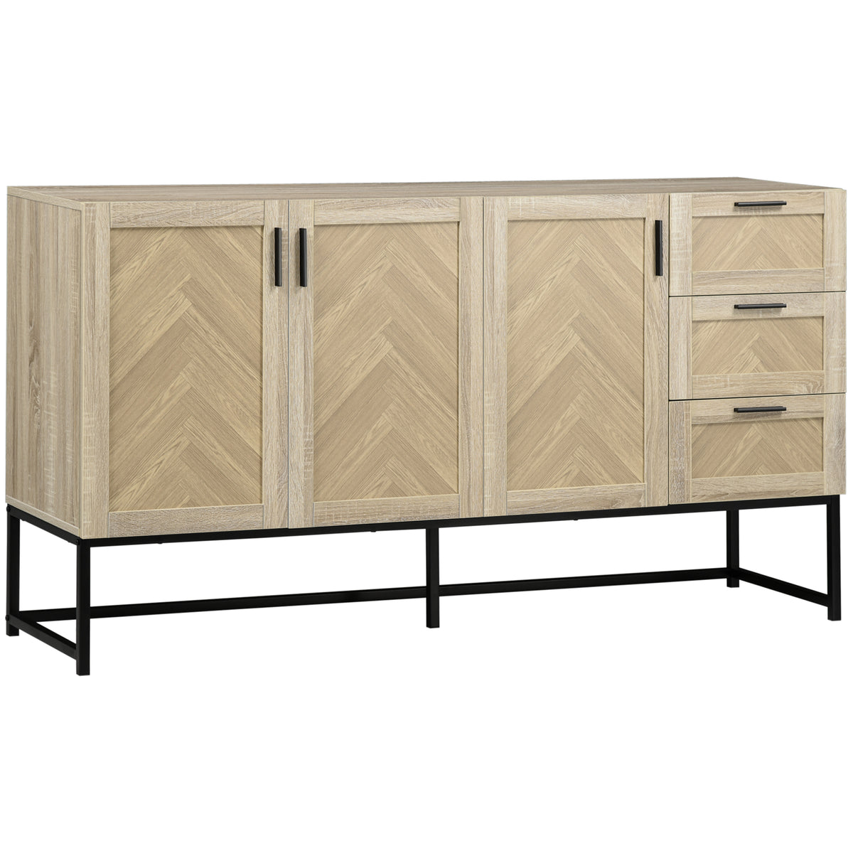 Buffet Cabinet with Drawers and Adjustable Shelves – 62"W x 34"H