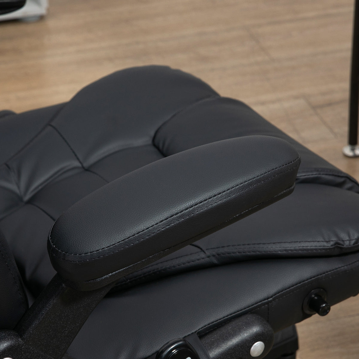 Executive Heated Massage Office Chair, High Back Reclining Faux Leather Vibrating Swivel Chair, Black