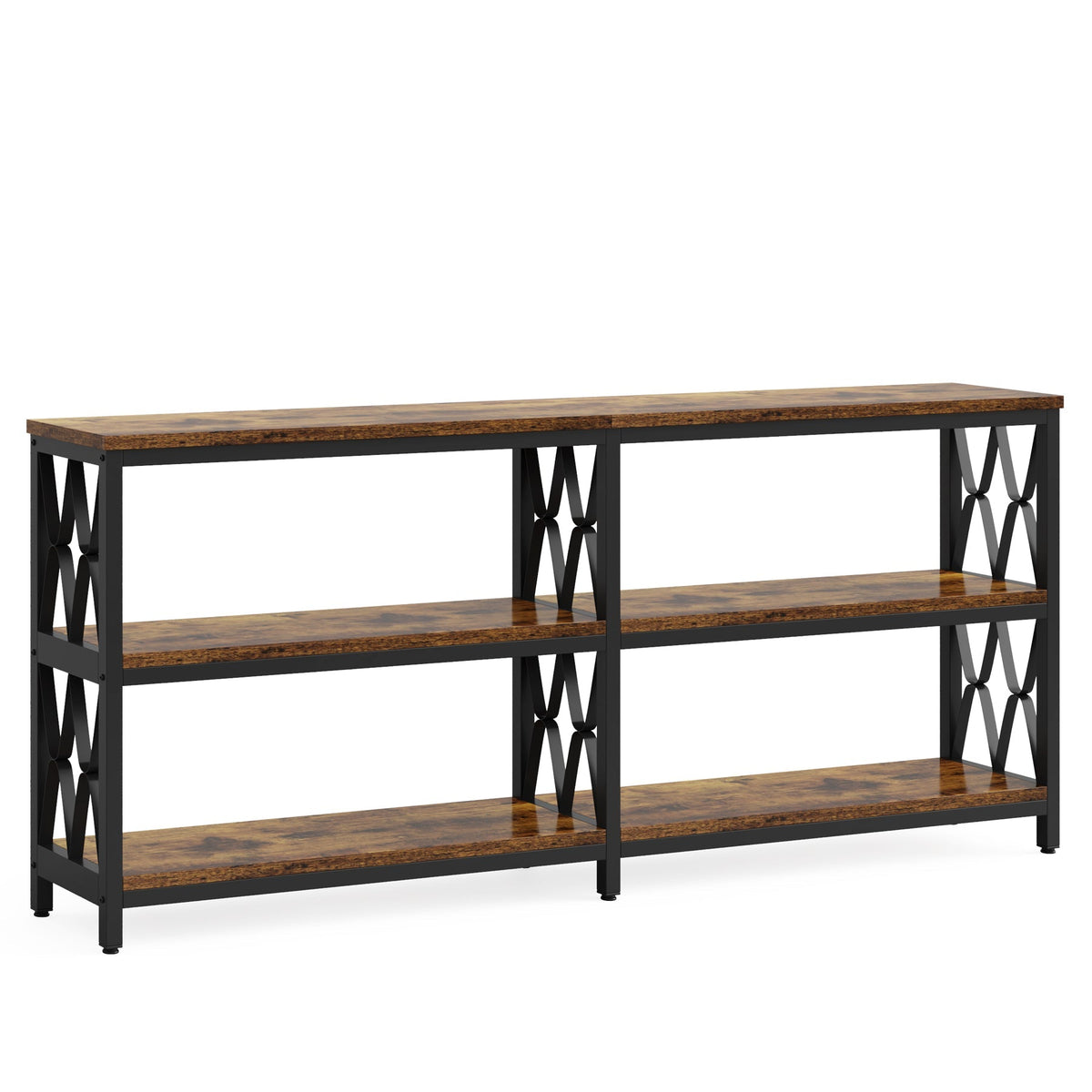 3-Tier Console Table, 70.9" Industrial Sofa Foyer Table for Living Room