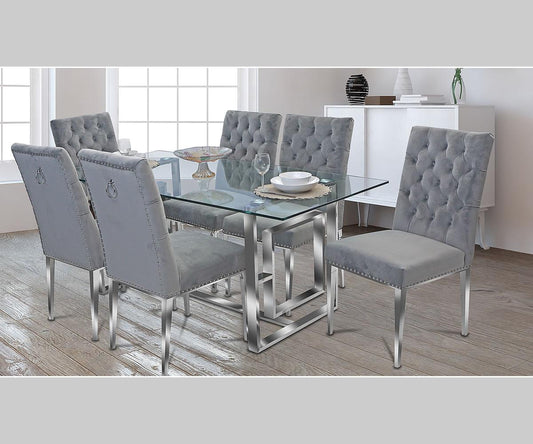 Regan Velvet Dining Chairs, Set of 2 – Grey