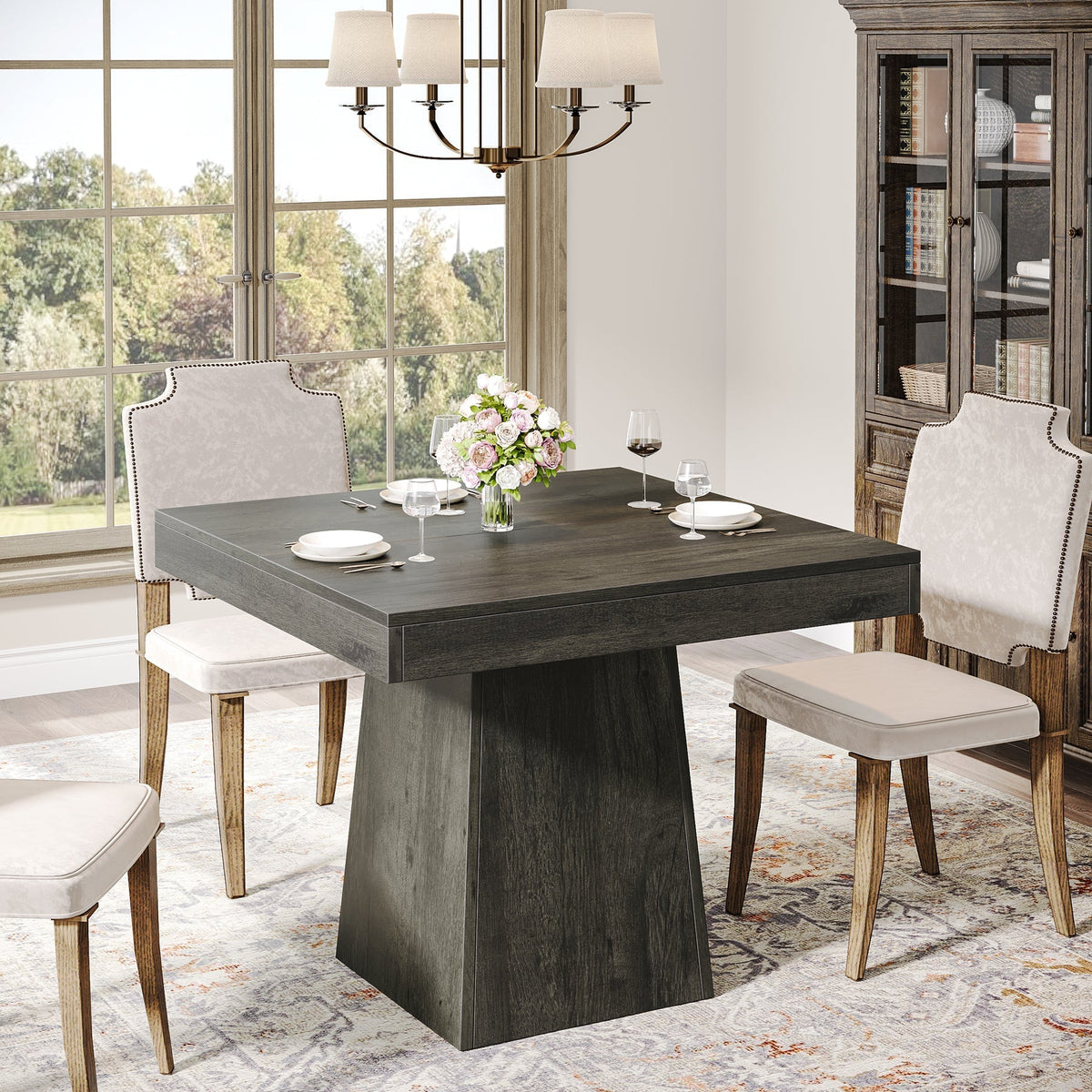 31.5" Dining Table, Square Farmhouse Kitchen Table Dinner Table