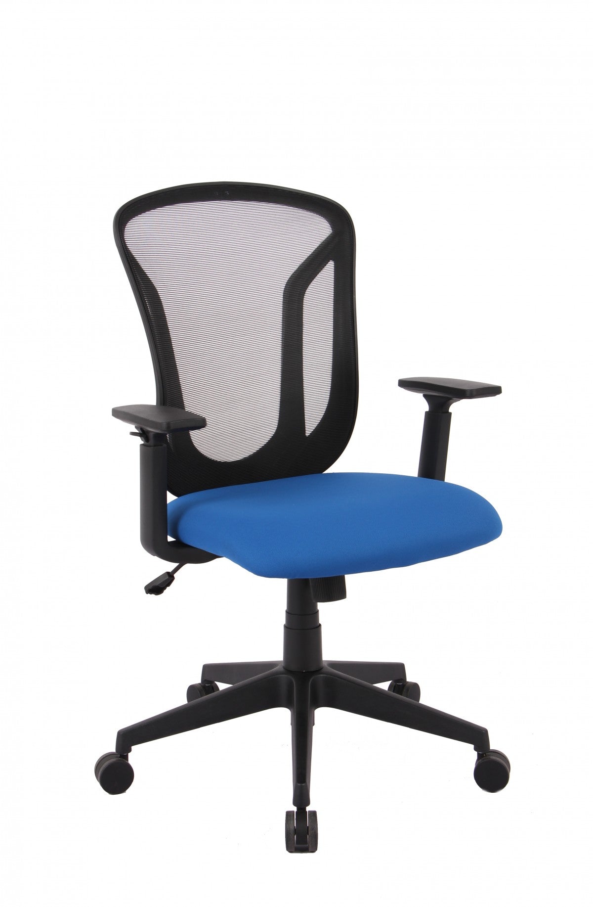 Brassex Ergonomic Mesh Swivel Office Chair with Adjustable Lumbar Support, Blue