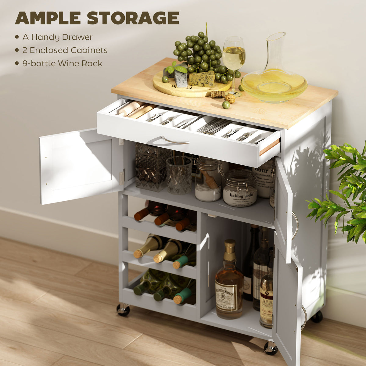 Kitchen Island with Storage Drawer – 27"W x 34"H