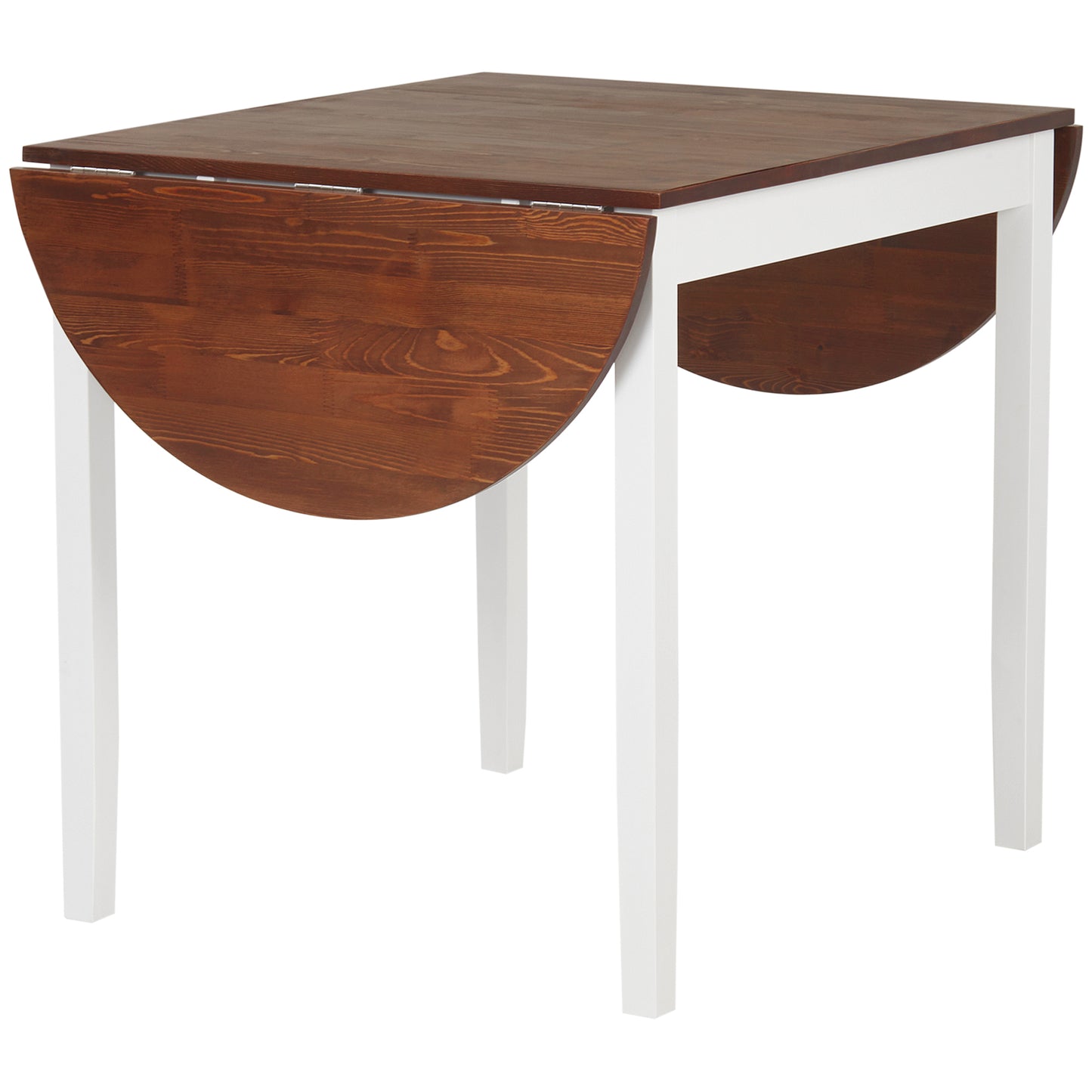 Solid Wood Drop Leaf Dining Table White