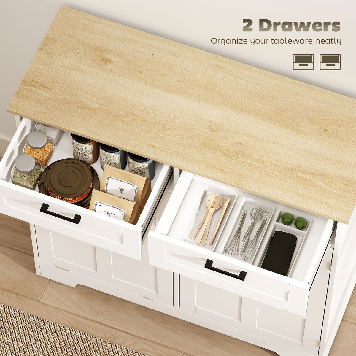 Kitchen Island with Trash Cabinet – 39"W x 36"H
