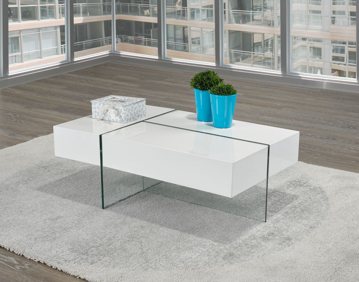 Glass Coffee Table – White