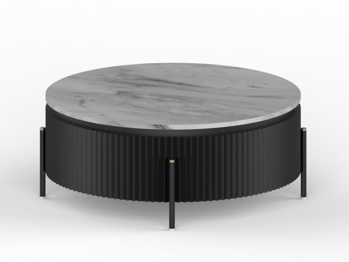 Marble Coffee Table – Black (Style 3)