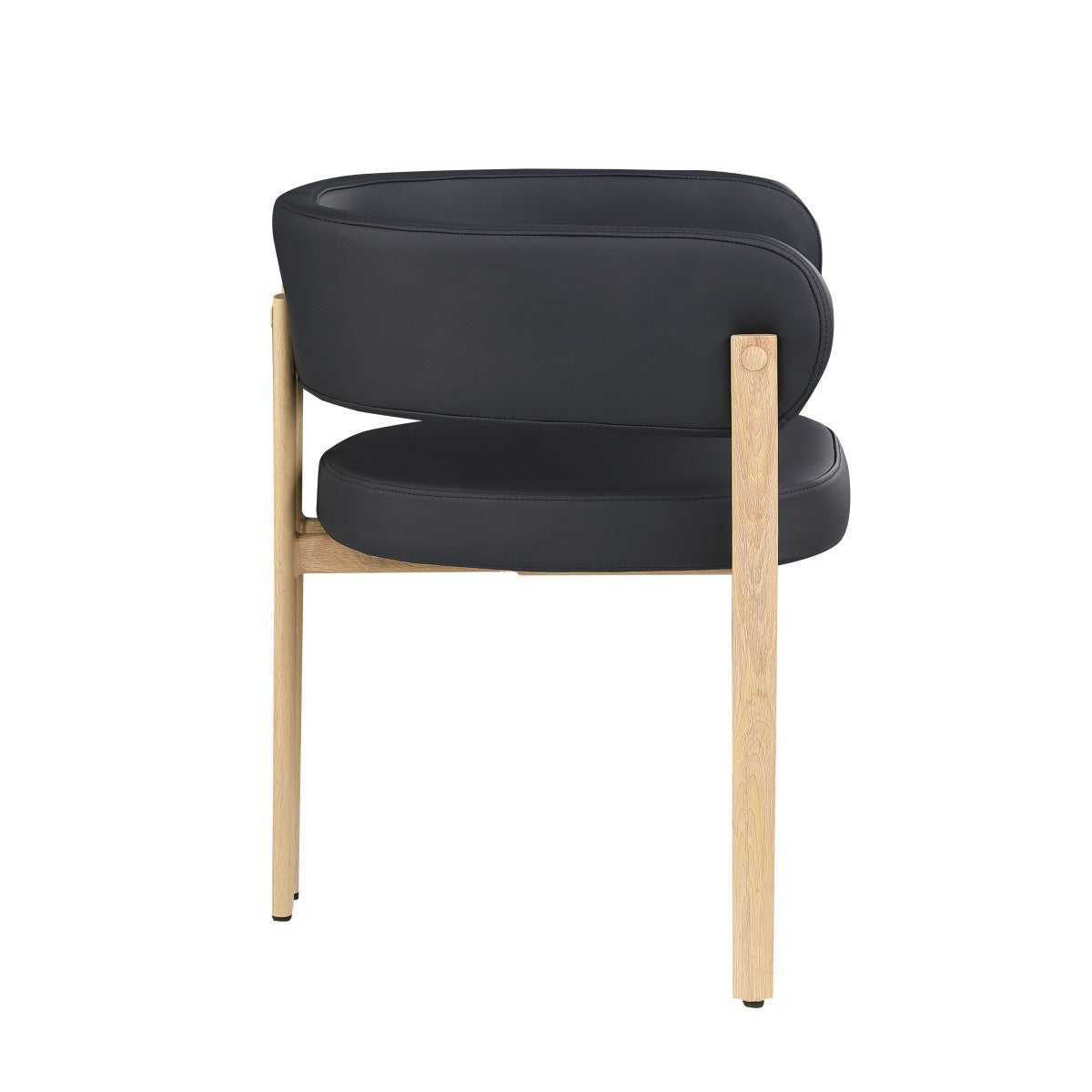 Curved Dining Chair, Set of 2 – Black/Oak