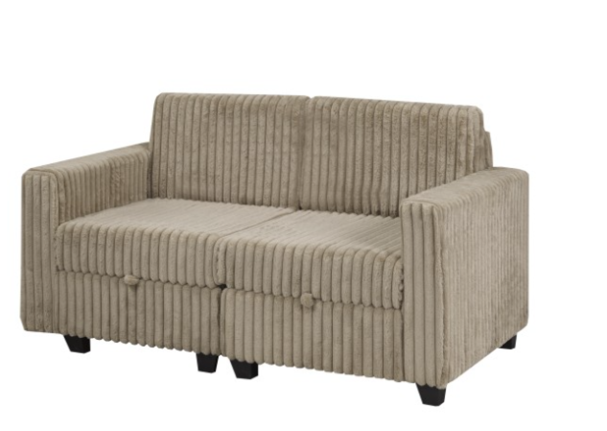 Corduroy Modular Sectional – Brown
