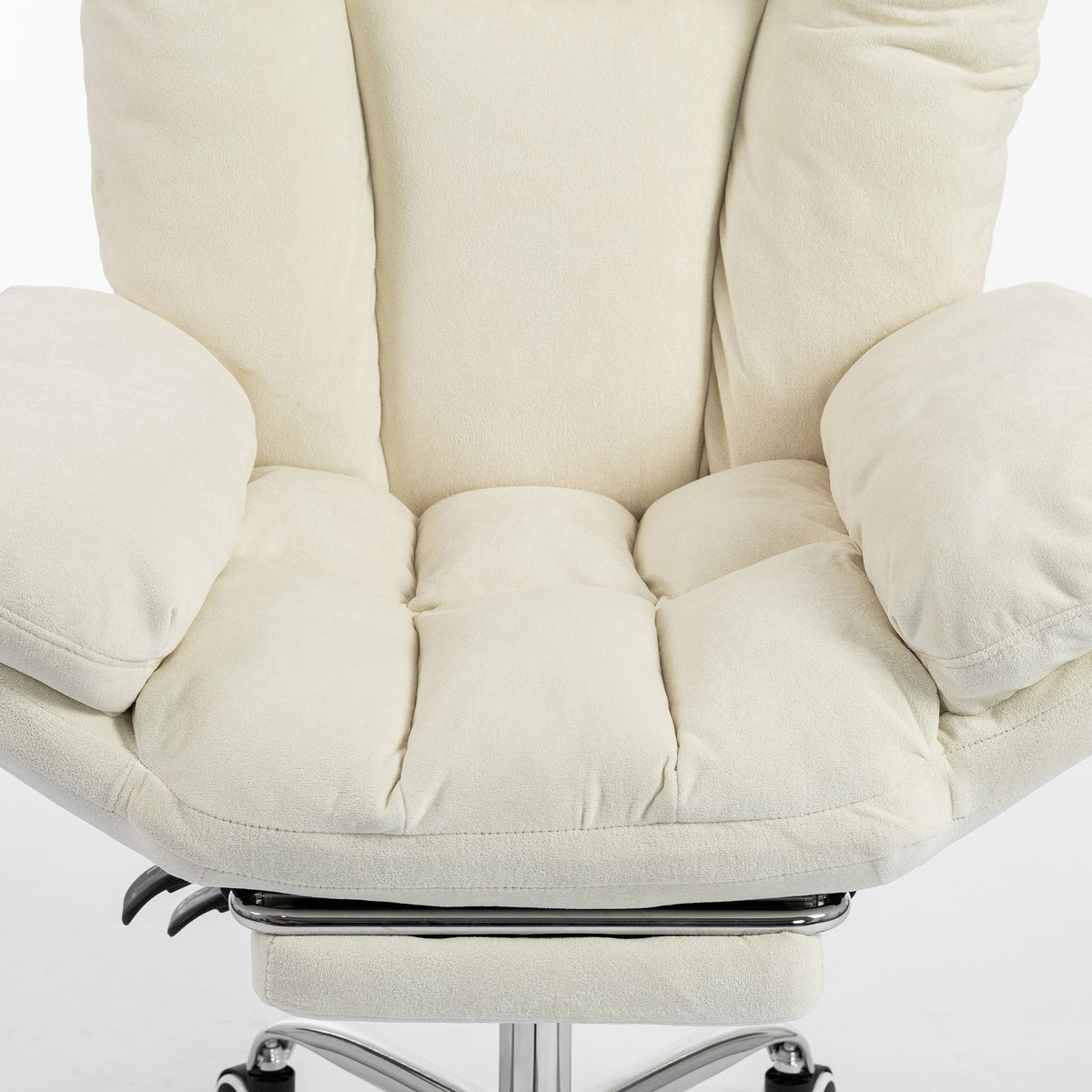Criss Cross Chair with Wheels, Waterfall Armrests, Beige