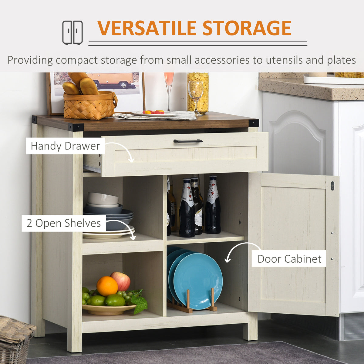 Farmhouse Sideboard with Barn Doors – 30"W x 33"H