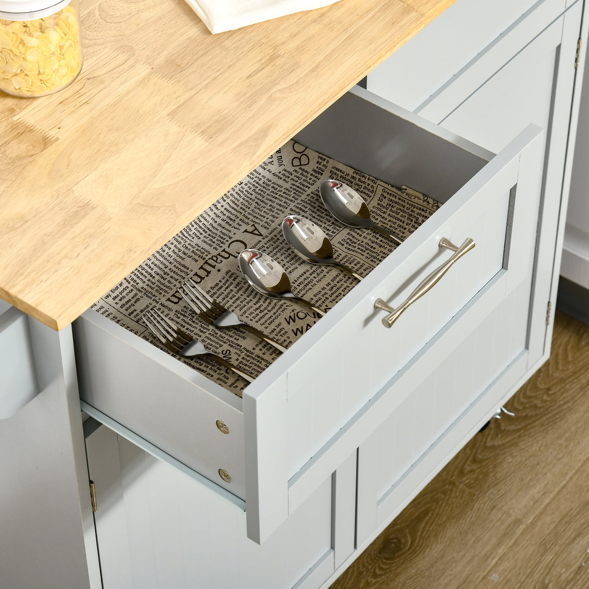 Kitchen Cart on Wheels with 2 Storage Drawers – 41"W x 36"H