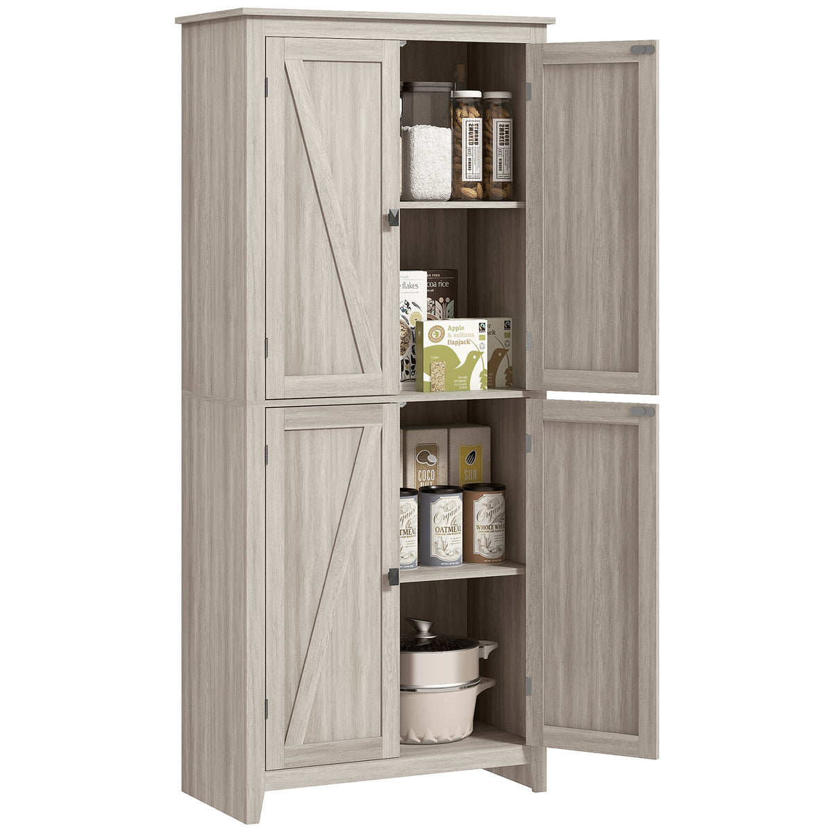 Kitchen Pantry Cabinet with Doors and Shelves – 32"W x 72"H