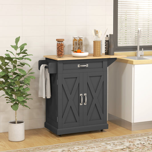 Foldable Kitchen Island with Storage Drawer – 36"W x 36"H