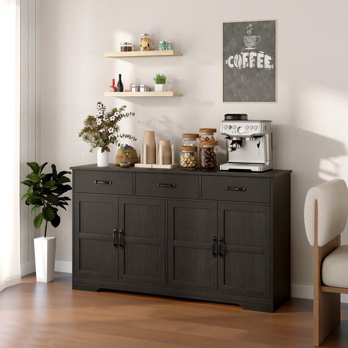 Sideboard Buffet Cabinet with Storage – 55"W x 32"H