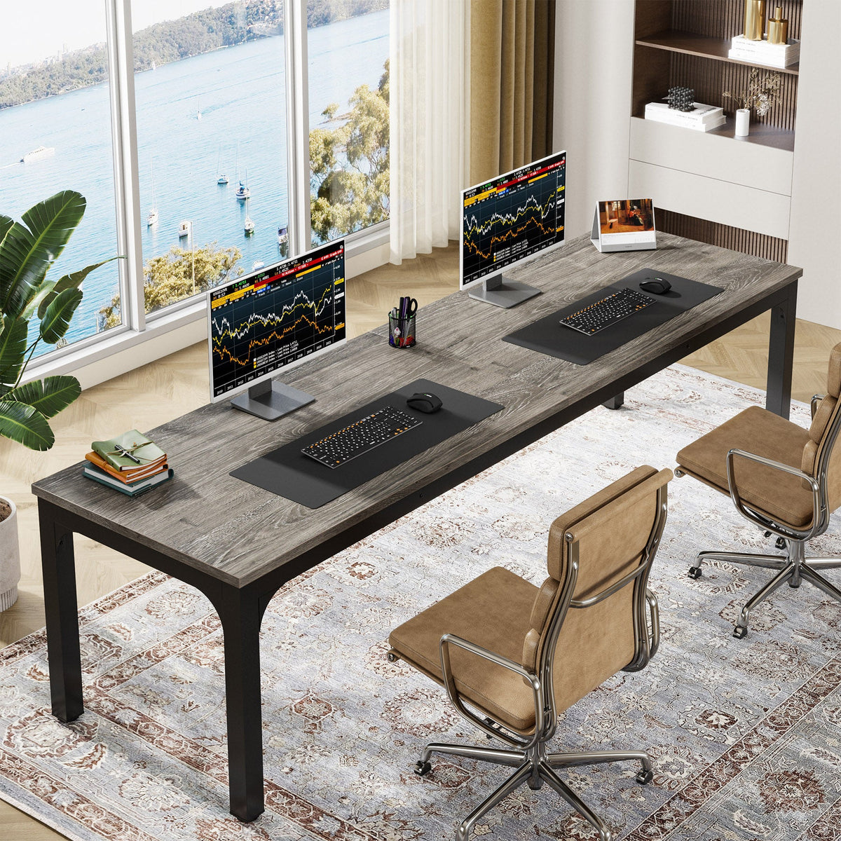 Rectangle Executive Desk, 78.7" Computer Desk 6FT Conference Table