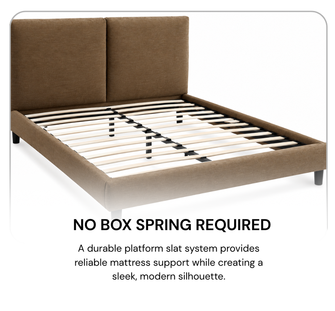 Titus T2246 Modern Upholstered Chenille Platform Bed Frame