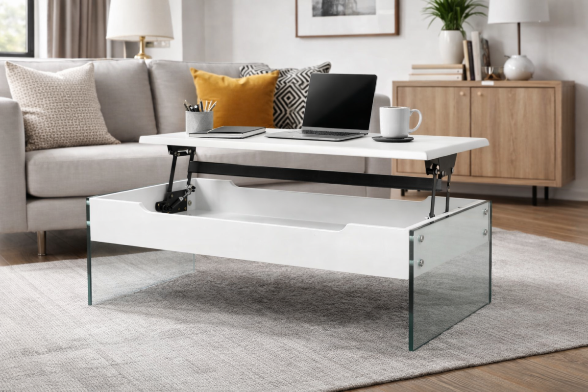 Glass Coffee Table – White (Style 2)