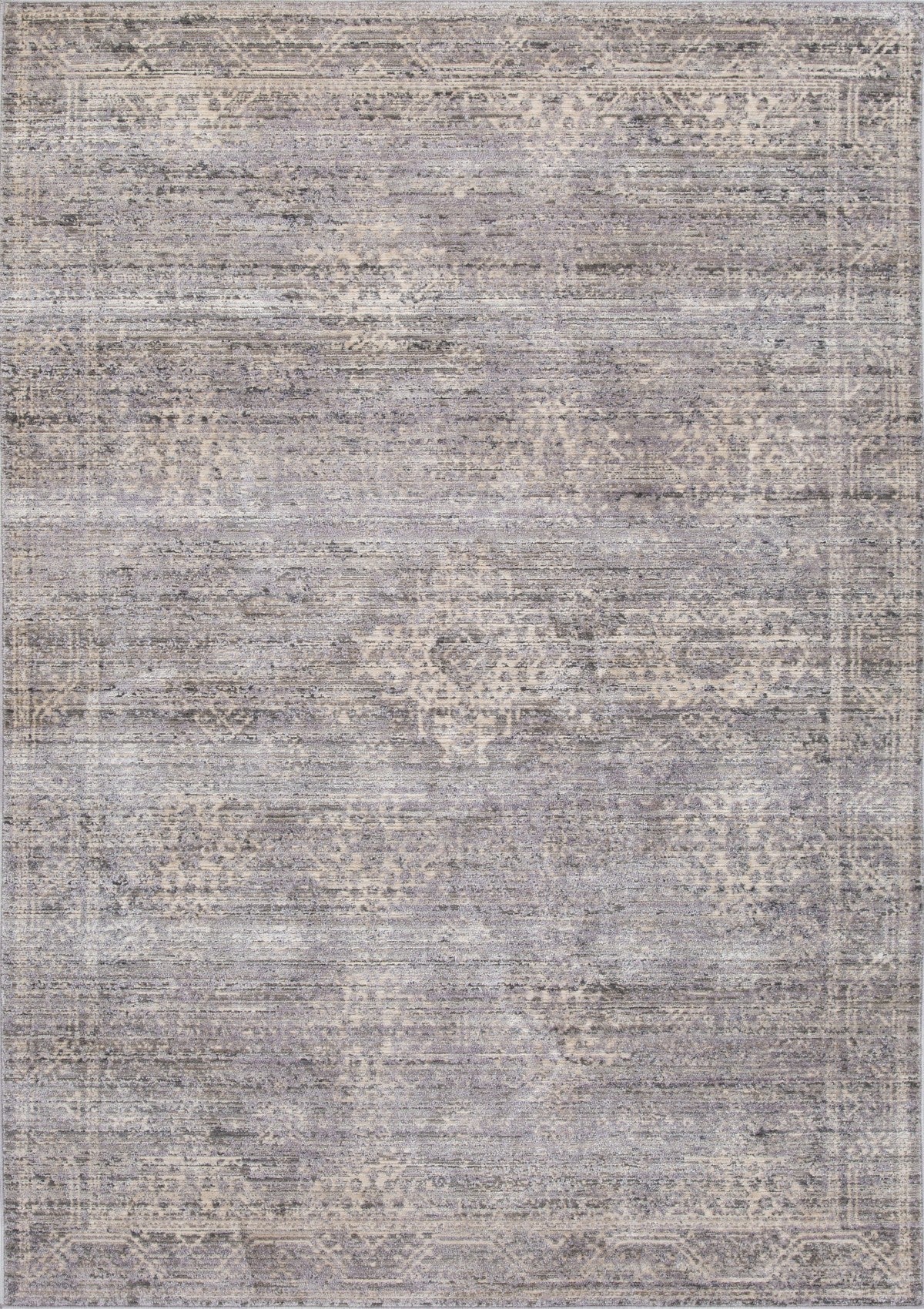 Distressed Area Rug – Grey/Ivory/Beige