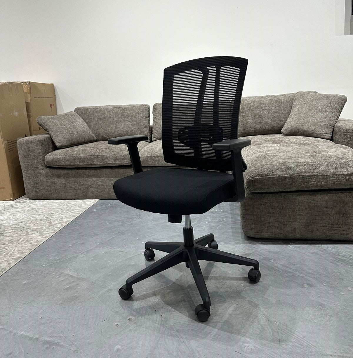 Brassex Aiden Ergonomic Black Mesh Office Chair with Adjustable Lumbar Support