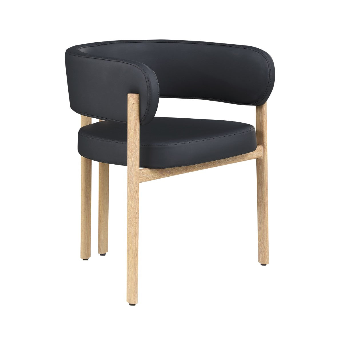 Curved Dining Chair, Set of 2 – Black/Oak
