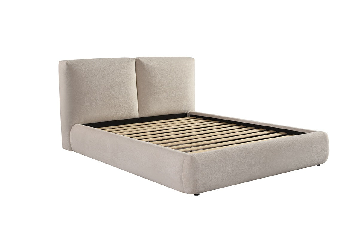 KING BED FRAME - BEIGE