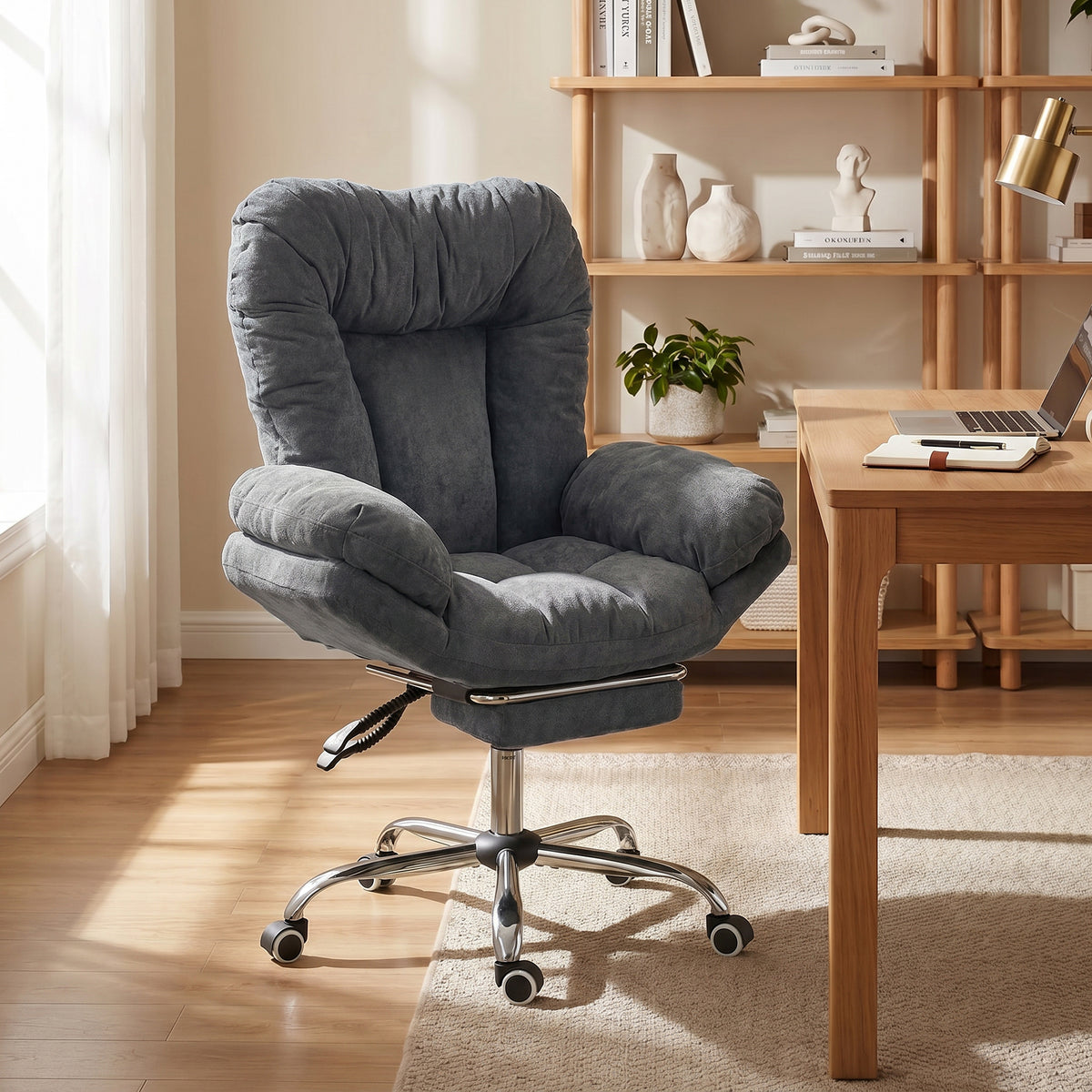 Criss Cross Chair with Wheels, Waterfall Armrests, Dark Grey