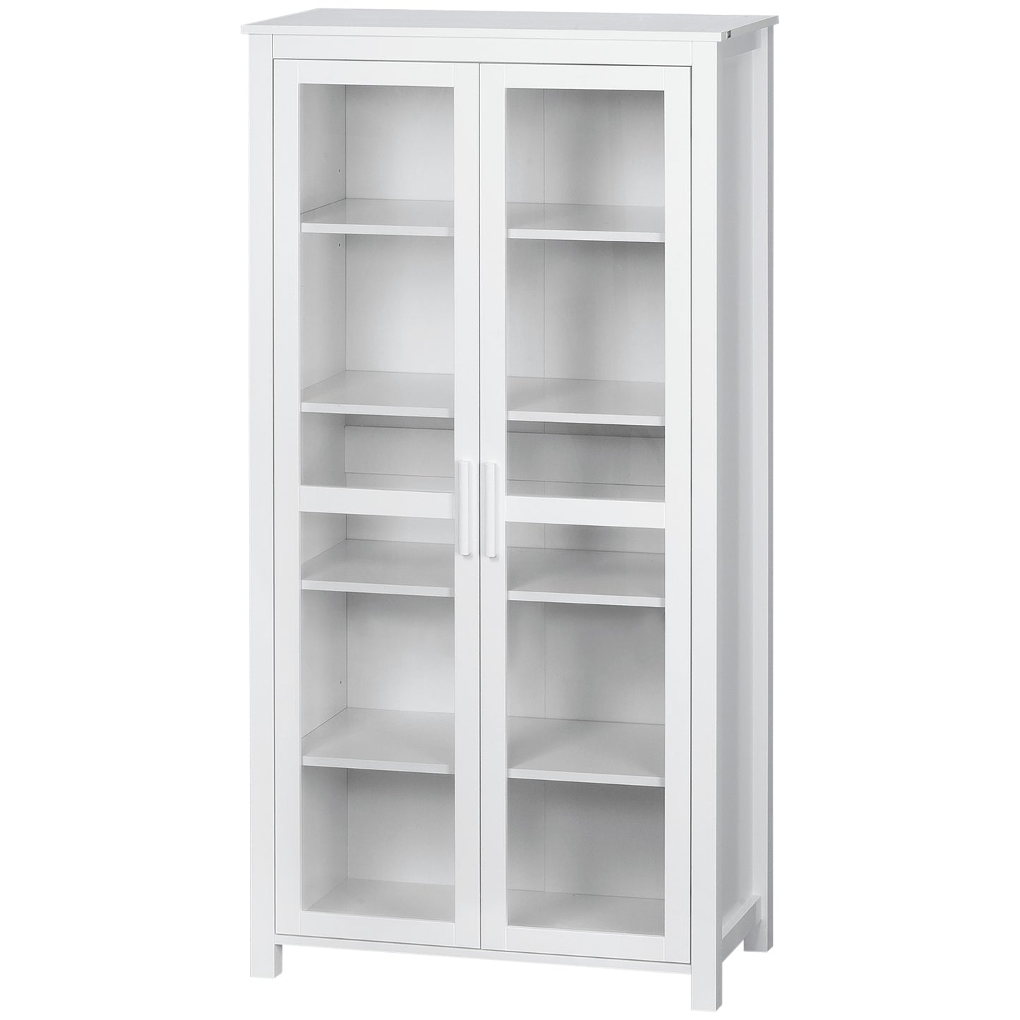 HOMCOM Kitchen Pantry Cabinet 5‑Tier Freestanding White