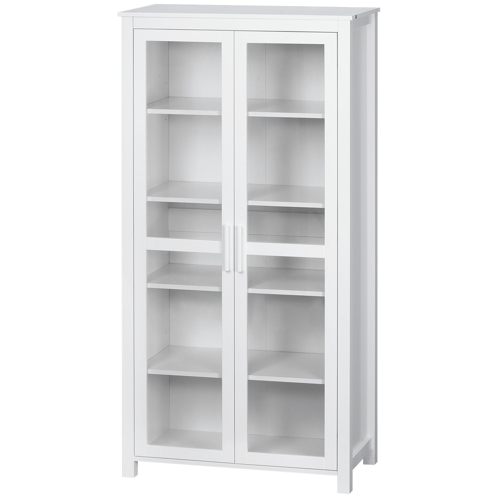 HOMCOM Kitchen Pantry Cabinet 5‑Tier Freestanding White